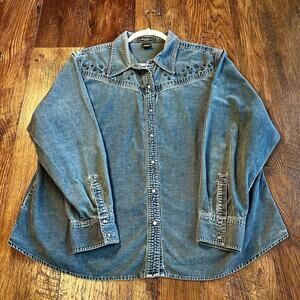 Vintage XL EDDIE BAUER L/S Pink Pearl Snap Teal/Blue Corduroy Western Shirt 90s
